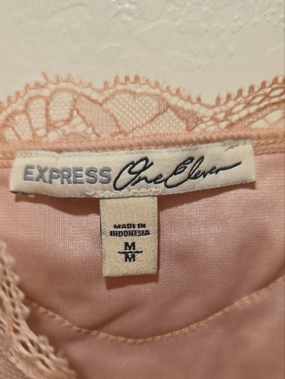 Express Blush Velvet Lace Trim Cami - Picture 2 of 9